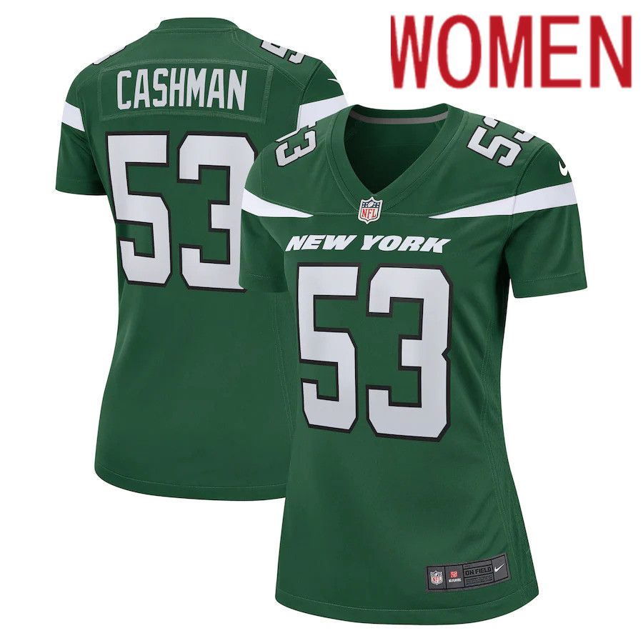 Women New York Jets 53 Blake Cashman Nike Gotham Green Game NFL Jersey